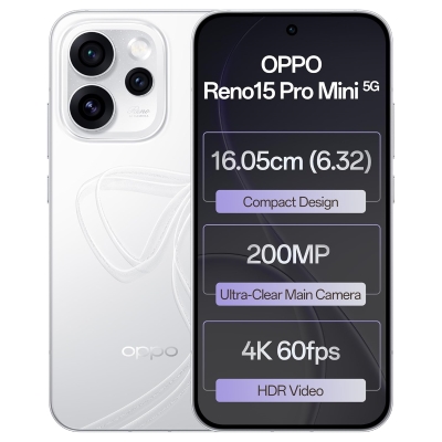 Picture of OPPO Reno15 Pro Mini 5G (Glacier White, 512 GB) (12 GB RAM)