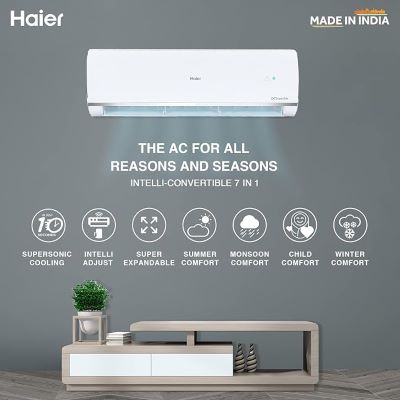 Picture of Haier 1.5 Ton 3 Star Split Inverter AC - White (HSU50C-TQS3BN-INV, Copper Condenser)