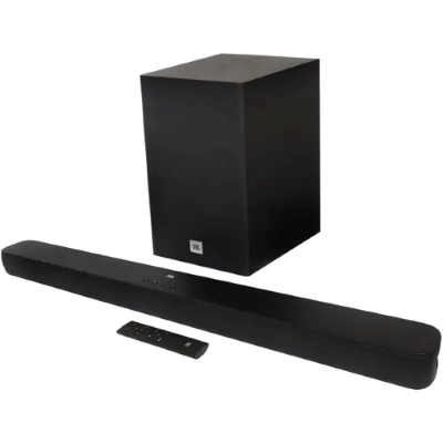 JBL Cinema SB180, Wireless Subwoofer for Extra Deep Bass with Remote HDMI 220 W Bluetooth Soundbar (Black, 2.1 Channel)