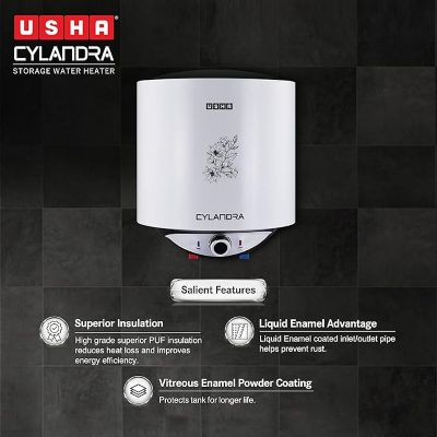 Picture of USHA Cylandra 25 L Storage Water Geyser (White)