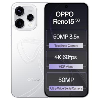 Picture of OPPO Reno15 5G (Glacier White, 256 GB) (8 GB RAM)