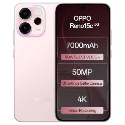 OPPO Reno15c 5G (Afterglow Pink, 256 GB) (8 GB RAM)
