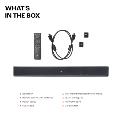 Picture of JBL SB510, Dolby Audio with Built-in Subwoofer,HDMI eARC,Bluetooth Connectivity 200 W Bluetooth Soundbar (Black, 3.1 Channel)
