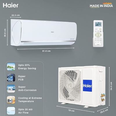 Picture of Haier 2 Ton 3 Star Split Inverter AC - White (HSU24HD-AOW3BN-INV, Copper Condenser)