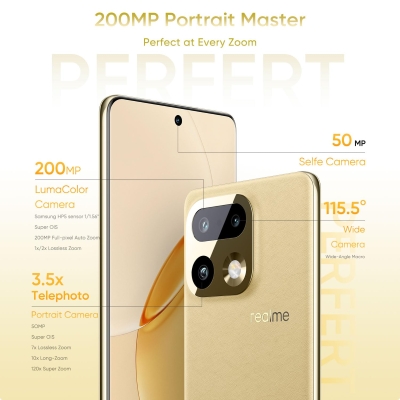 Picture of realme 16 Pro+ 5G (Master Gold, 256 GB) (8 GB RAM)