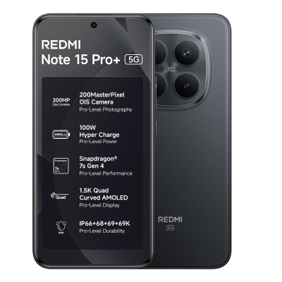 REDMI Note 15 Pro + 5G (Carbon Black, 256 GB) (12 GB RAM)
