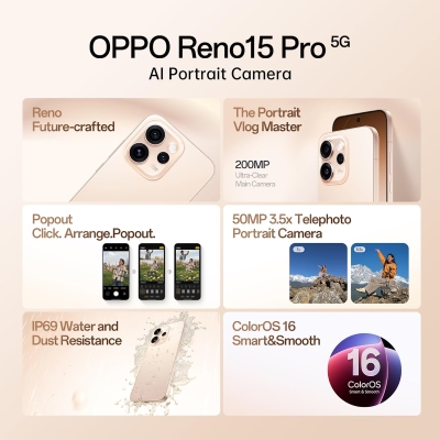 Picture of OPPO Reno15 Pro 5G (Cocoa Brown, 256 GB) (12 GB RAM)