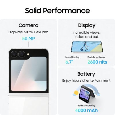 Picture of Samsung Galaxy Z Flip7 FE 5G (White, 256 GB) (8 GB RAM)
