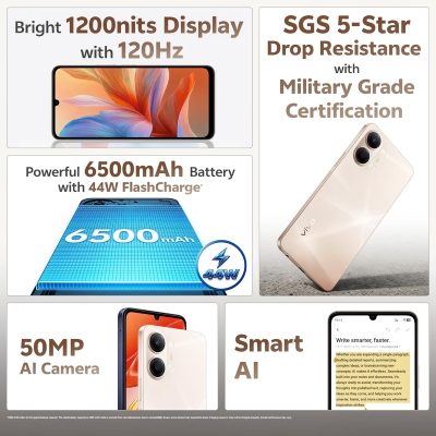 Picture of vivo Y21 5G (Straw Gold, 128 GB) (4 GB RAM)