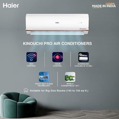 Picture of Haier 1.6 Ton 5 Star Split Inverter AC - White (HSU19K-PYG5BN-INV, Copper Condenser)