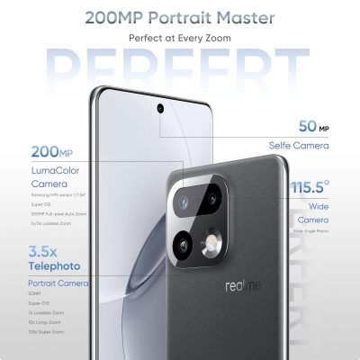 Picture of realme 16 Pro+ 5G (Master Grey, 256 GB) (12 GB RAM)