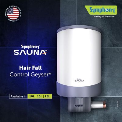 Symphony SAUNA 15L Storage Water Geyser (White)