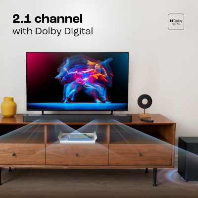 Picture of JBL Bar 2.1 Deep Bass (MK2), Dolby Digital, Wireless 6.5" Subwoofer, HDMI 300 W Bluetooth Soundbar (Black, 2.1 Channel)