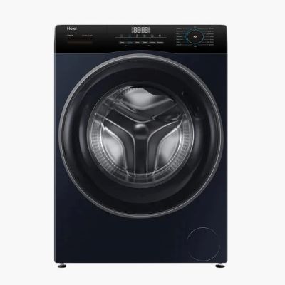 Haier 7 kg AI with Inverter Motor,Puristeam and Refresh Function, Anti Bacterial Technology, Super Drum 525mm with Custom Wash Programs Fully Automatic Front Load Washing Machine Black, White (HW70-IM12929)