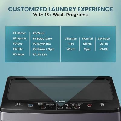 Picture of Haier 7.5 kg Fully Automatic Top Load Washing Machine with In-built Heater Silver (HWM75-H826S6)