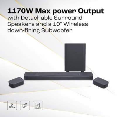Picture of JBL Bar 1300 True Dolby Atmos with,DTS:X,MultiBeam,10" Subwoofer,HDMI 1170 W Bluetooth Soundbar (Black, 11.1.4 Channel)