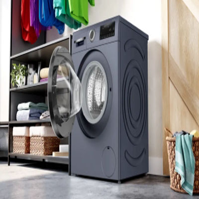 Picture of BOSCH 9 kg Fully Automatic Front Load Washing Machine with In-built Heater Black, Grey, Silver (WGA244ZPIN)