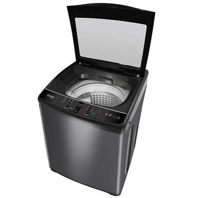 Picture of Haier 7Kg Fully Automatic Top Load Machine with 5 Star Rating, Near Zero Pressure, Oceanus Wave pulsator and Quick wash, Dark Silver, HWM70-306S8N1