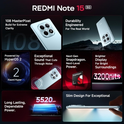 Picture of REDMI Note 15 5G (Glacier Blue, 128 GB) (8 GB RAM)