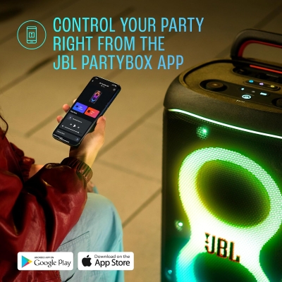 Picture of JBL Partybox 520 Electrifying AI Sound Boost,Futuristic Light Show,15Hrs Playtime 400 W Bluetooth Speaker (Black, Stereo Channel)