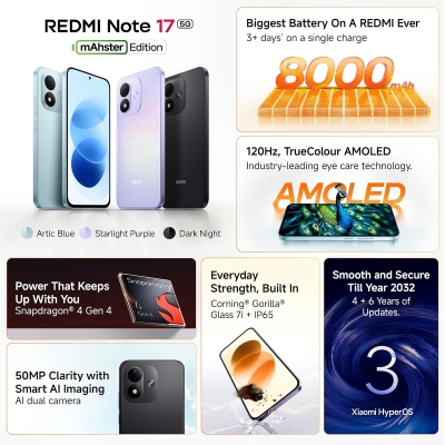 Picture of REDMI Note 17 5G (Starlight Purple, 128 GB) (6 GB RAM)
