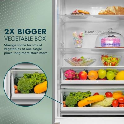 Picture of Haier 445 L Frost Free Double Door Bottom Mount 2 Star Refrigerator (Inox Steel, HRB-4952BIS-P)