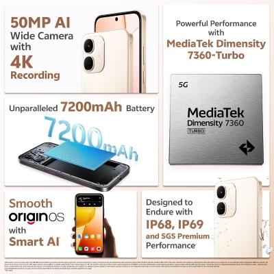 Picture of vivo Y51 Pro 5G (Golden Mist, 256 GB) (8 GB RAM)