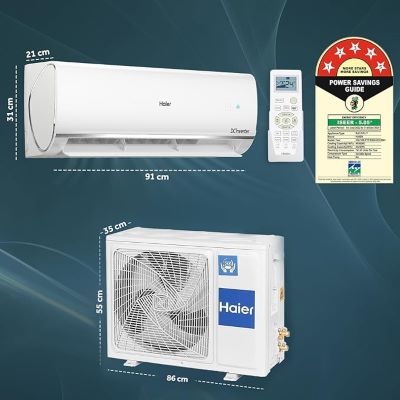 Picture of Haier 1.5 Ton 5 Star Split Inverter AC - White (HSU18K-PYSS5BN-INV, Copper Condenser)