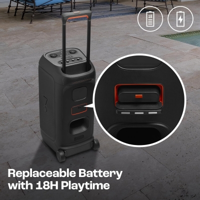 Picture of JBL Partybox 320, AI Sound Boost, Futuristic Light Show,Upto 18Hrs play time 240 W Bluetooth Party Speaker (Black, Stereo Channel)