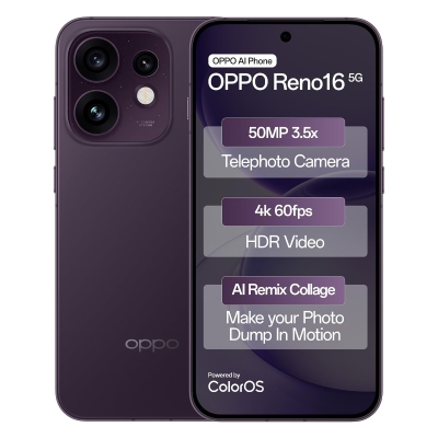 OPPO Reno16 5G (Twilight Violet, 256 GB) (8 GB RAM)