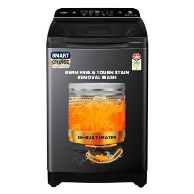 Haier 10.5 kg 5 Star Inbuilt Butterfly heater, Oceanus Wave Drum Washing Machine Fully Automatic Top Load (HWM105-H688BK,Black)