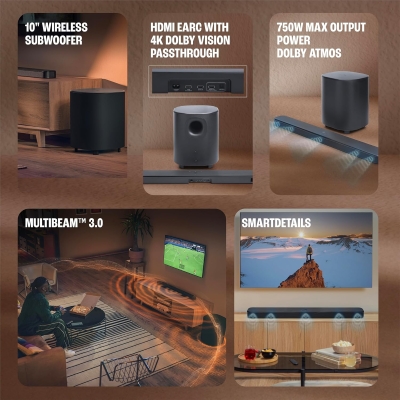Picture of JBL Bar 500 MK2, Dolby Atmos Soundbar with 3D Surround, Multibeam, HDMI eARC,Wi-Fi 750 W Bluetooth Soundbar (Black, 5.1 Channel)