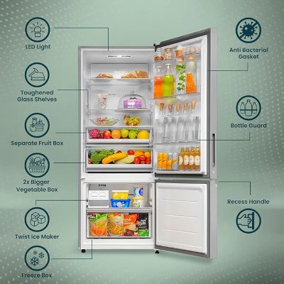 Picture of Haier 445 L Frost Free Double Door Bottom Mount 2 Star Refrigerator (Inox Steel, HRB-4952BIS-P)