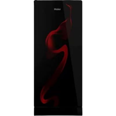 Haier 215 L Direct Cool Single Door 3 Star Refrigerator with Base Drawer (Black Spiral Glass, HRD-2353PSG-P)